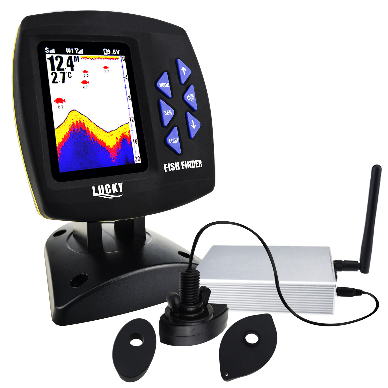 Fishing Boat Depth Finder - LUCKY Fischfinder 300m/ 980ft Kabellose Reichweite
