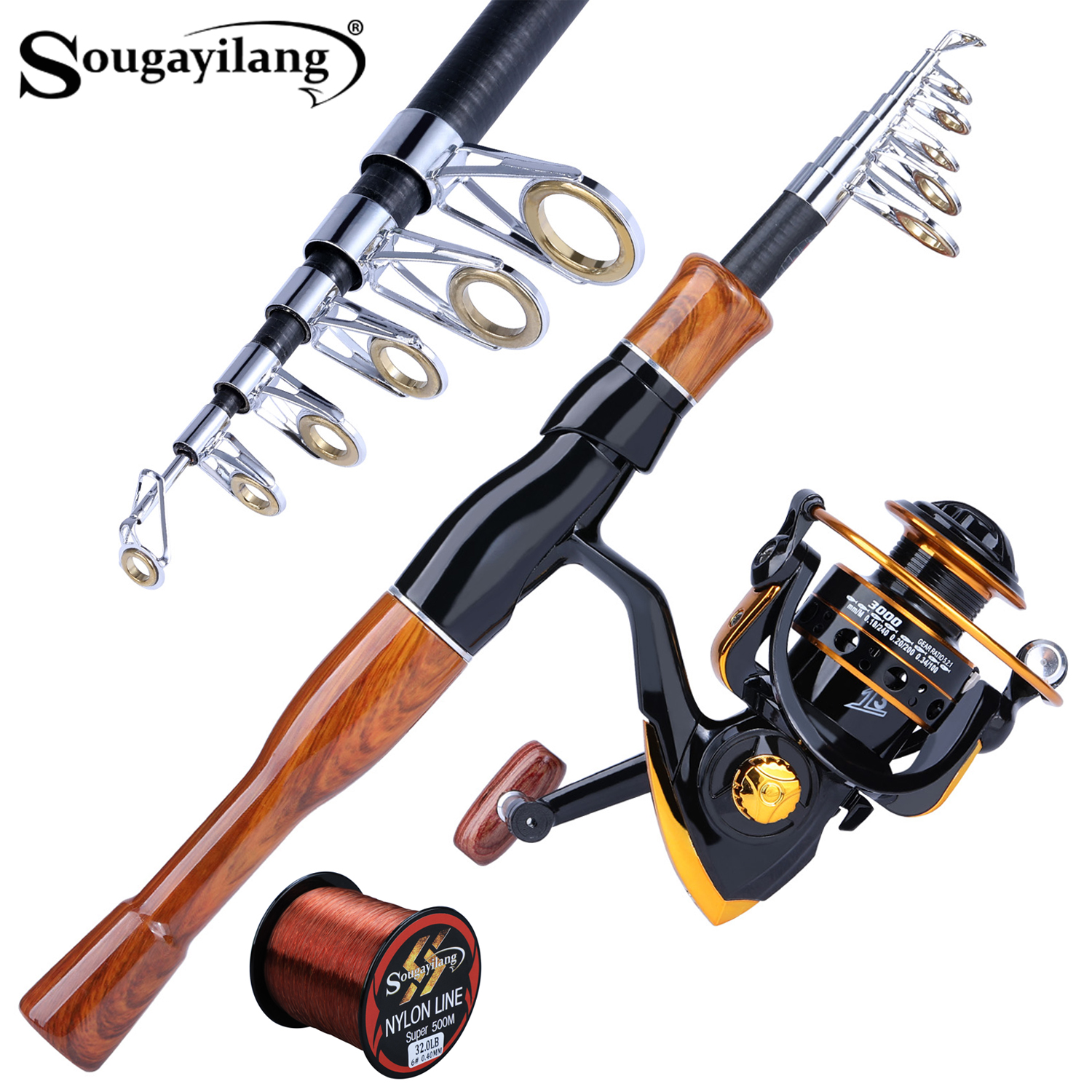Fishing Boat Fiberglass - Sougayilang Angelrute Reel Combo Hohe Empfindlichkeit