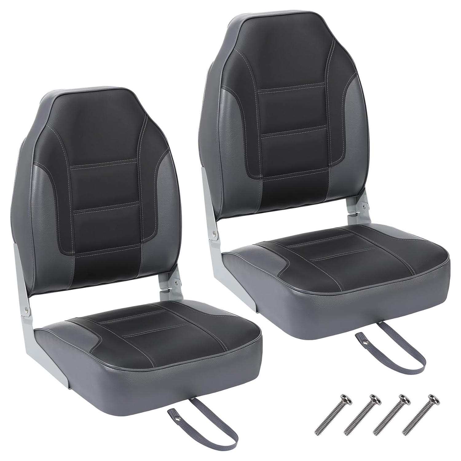 Fishing Boat Seat - 2er-Pack Klappbare Bootssitze, Hochlehner-Anglersitze, Komfortable Bootsstühle