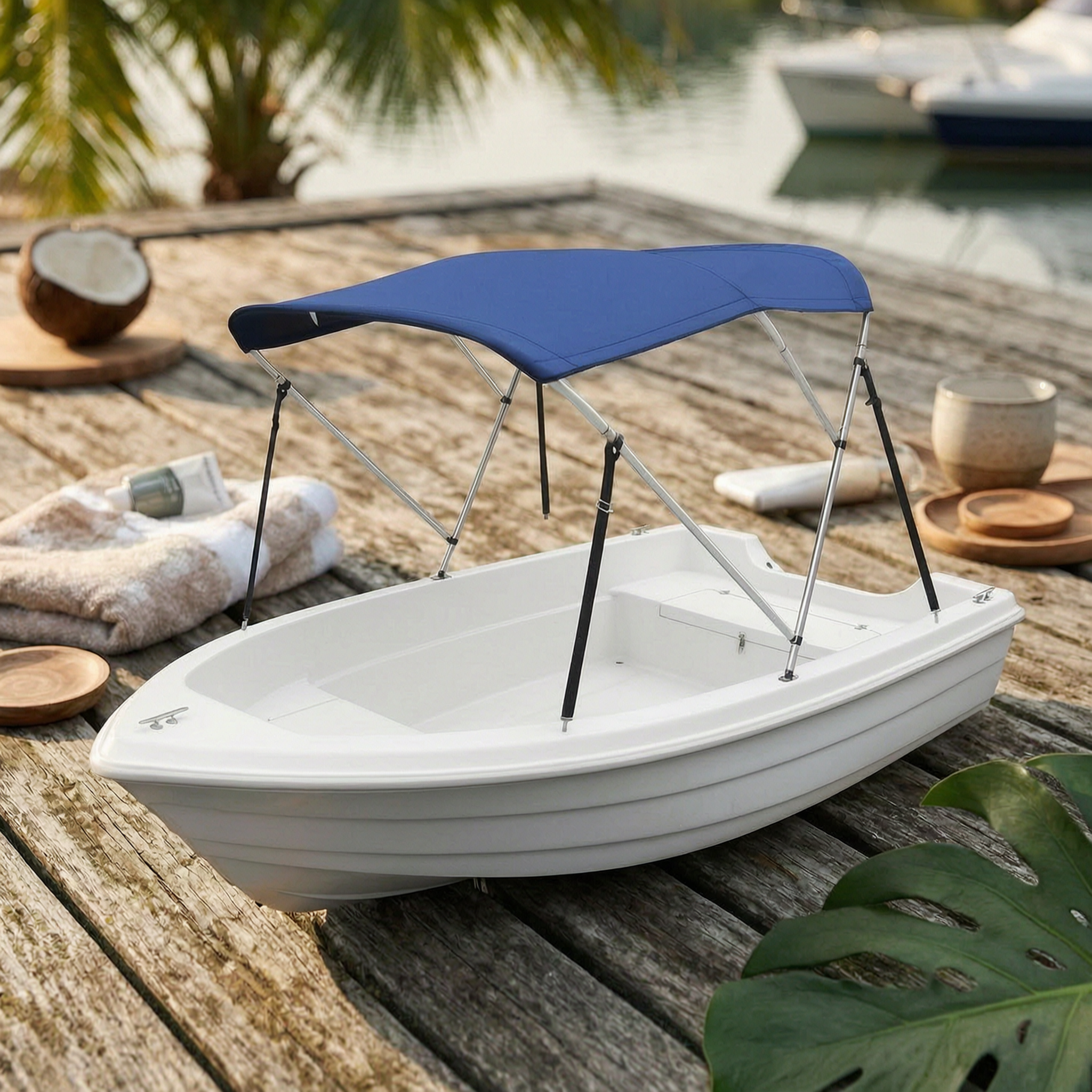 Fishing Boat Cover - Universelles Bimini-Top mit Rahmen, Bimini-Abdeckung, Ersatz-Sonnenschutz