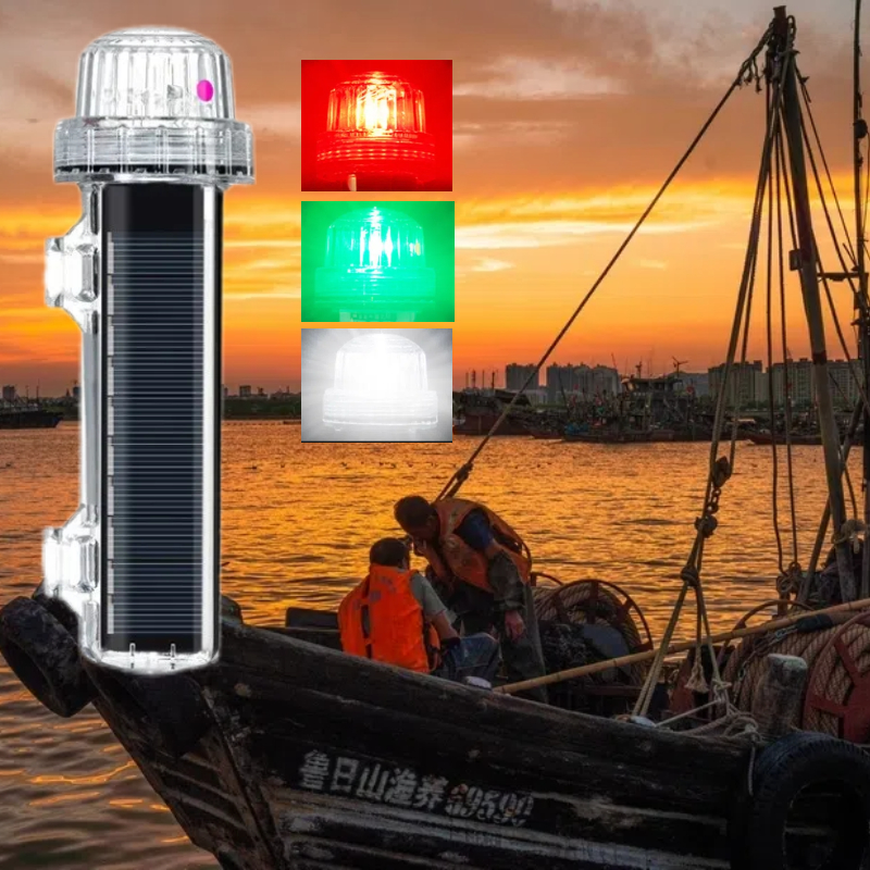 Fishing Boat Oar - [Kein Blitz] Solar-Boots-Signalleuchte, Netzmarkierungsleuchte, Yacht-Angelboje, Anti-LED-Nachtnavigationswarnungszubehör
