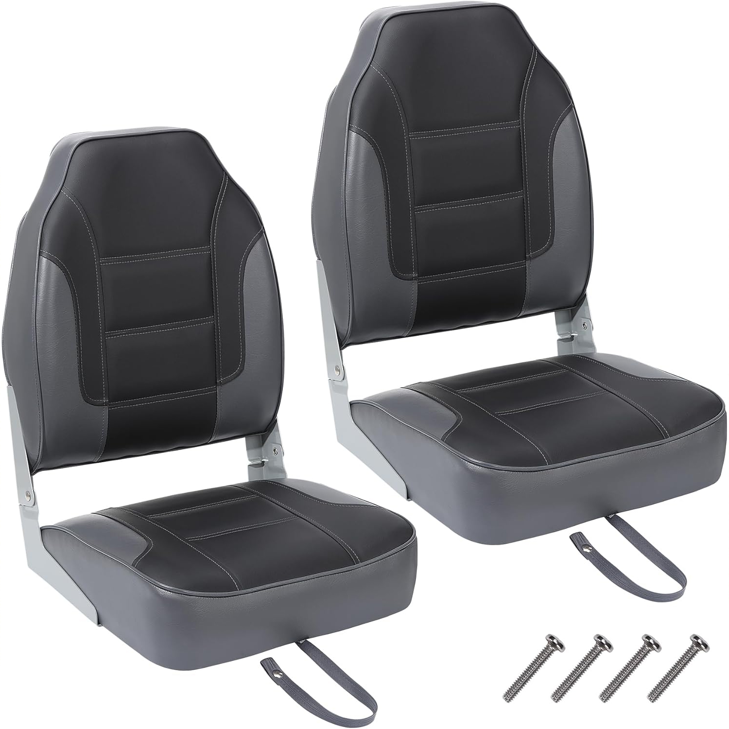 Fishing Boat Seat - 2er-Pack klappbare Bootssitze, Hochlehner-Anglersitz, bequeme Bootsstühle