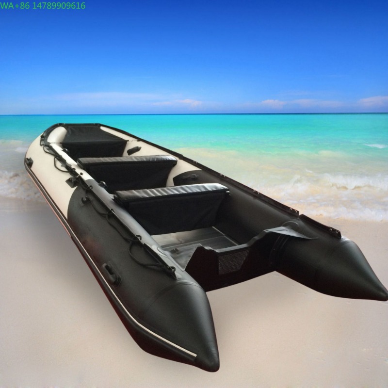 Fishing Boat Inflatable - Verstärktes PVC 4,7 m 9-Sitzer Rettungskanu