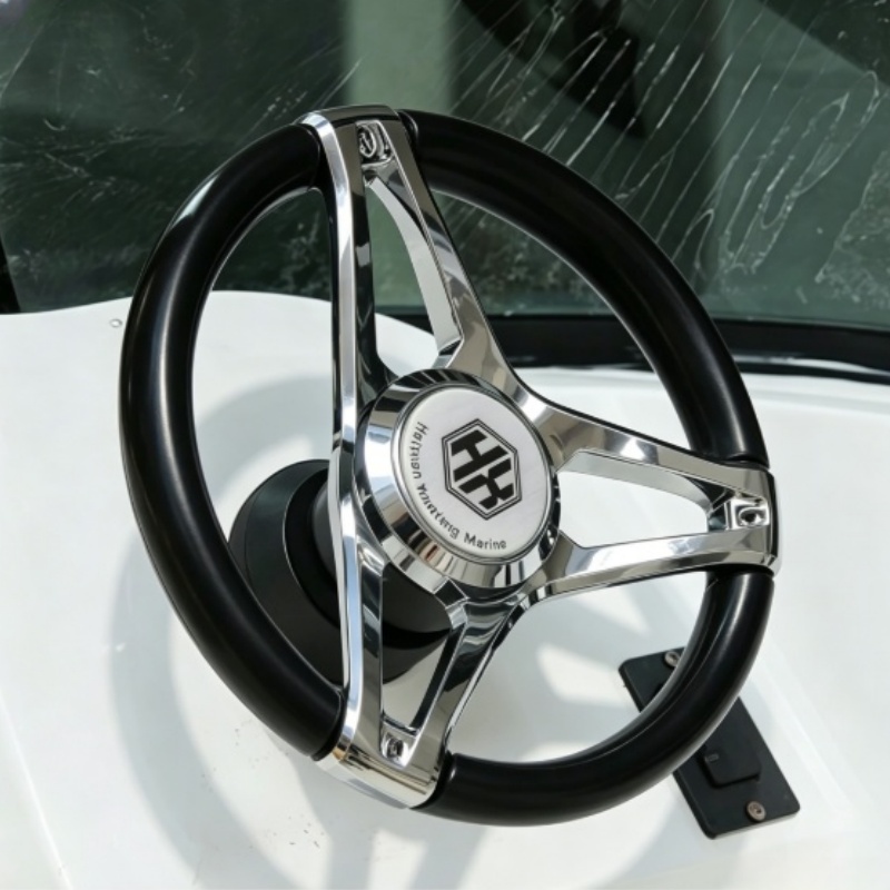 Fishing Boat Steering Wheel - Marine-Lenkrad mit Assistenzkugel, Bootslenkrad für Angeln,