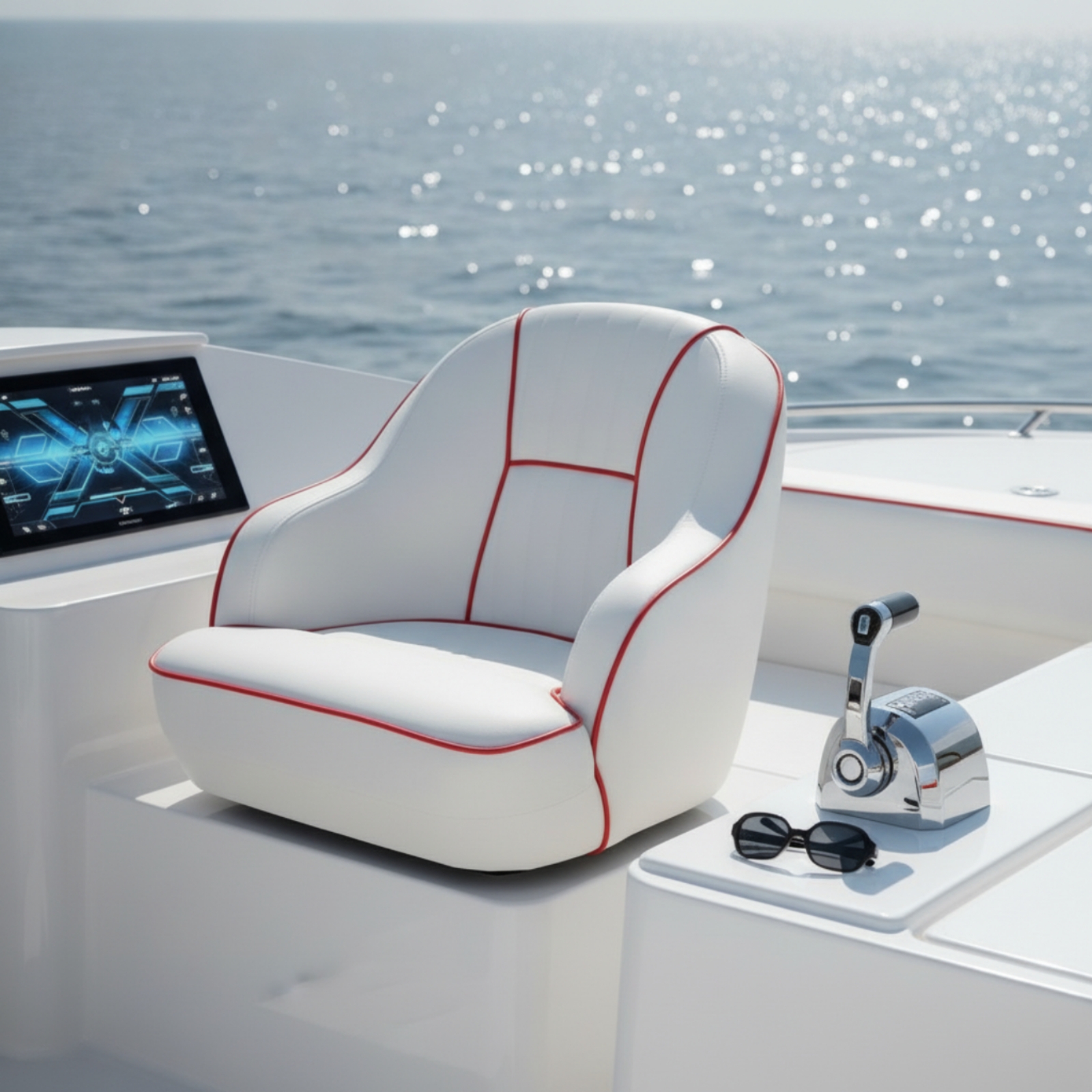 Fishing Boat Seat - Piloten-Bootssitz, konturierter Steuersitz, ergonomischer Pilotenstuhl, Marine-Qualität