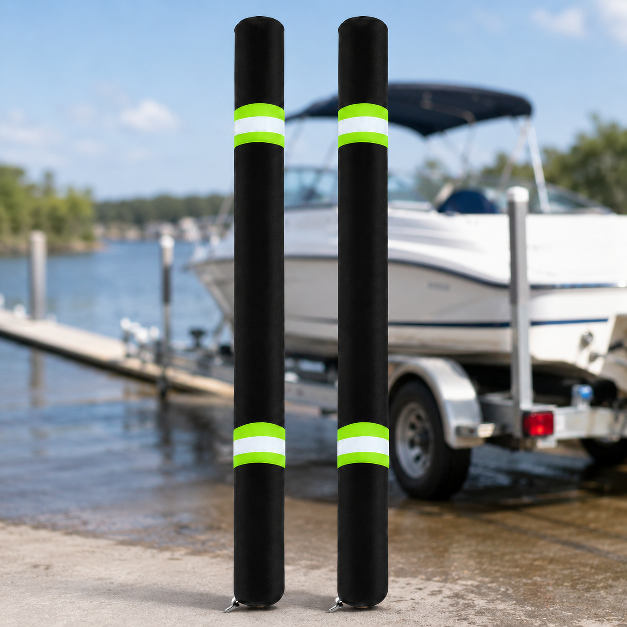 Fishing Boat Cover - 2 Stück Bootsanhänger-Führungspfostenabdeckung 36 Zoll Bootsanhänger-Führungsschutzpolster