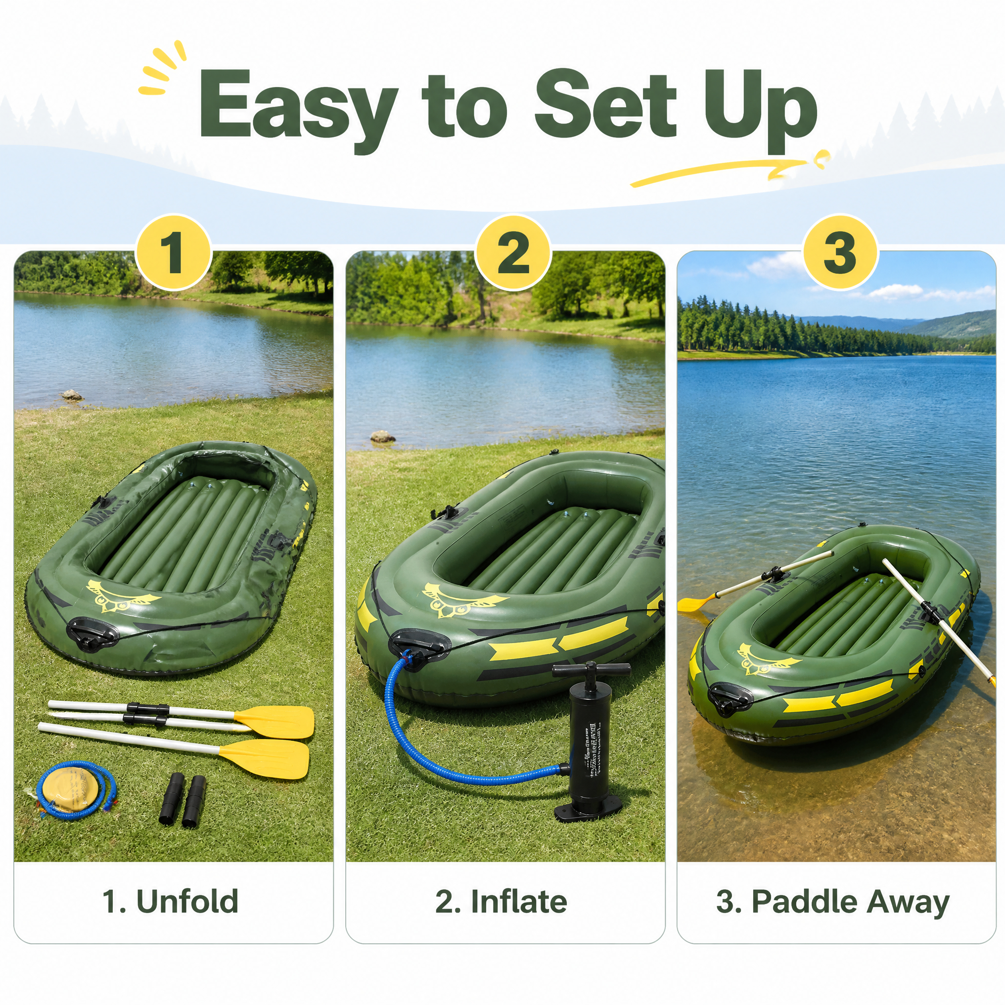 Aufblasbares Kajak für 2 Perso – Fishing Boat Paddle Bewertung und Preis