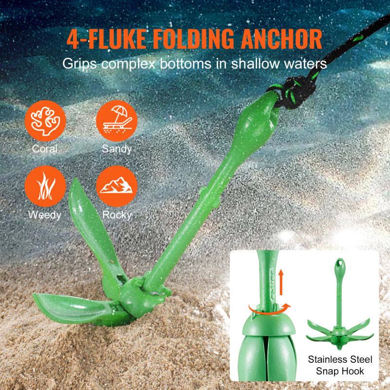 Kajak-Anker-Set 3,5 lb Paddelb – Fishing Boat Anchor Bewertung und Preis