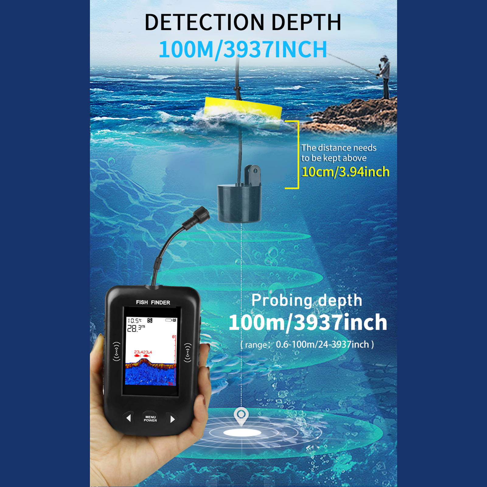 Tragbarer Sonar-Fischfinder mi – Fishing Boat Depth Finder Bewertung und Preis